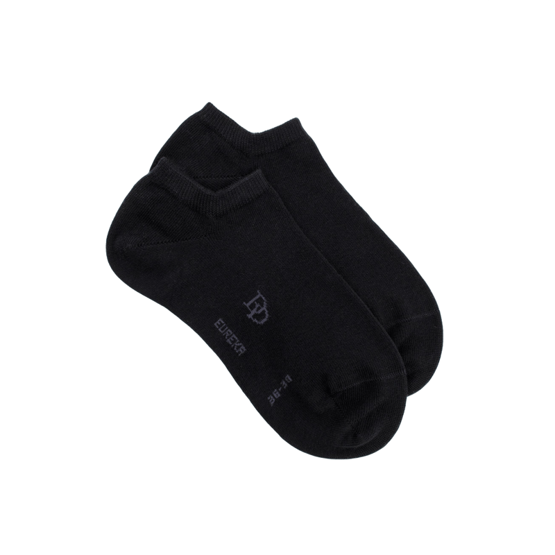 Socquettes femme Eureka en coton égyptien - Noir | Doré Doré
