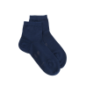 Socquettes femme Light en fil d'Ecosse et polyamide - Bleu marine