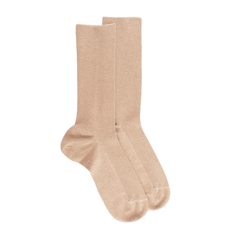 Chaussettes sans bord élastique en coton égyptien - Spécial jambes sensibles - Corde | Doré Doré