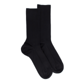 Chaussettes sans bord élastique en coton égyptien - Spécial jambes sensibles - Noir | Doré Doré