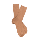 Chaussettes sans bord élastique en coton égyptien - Spécial jambes sensibles - Beige désert | Doré Doré