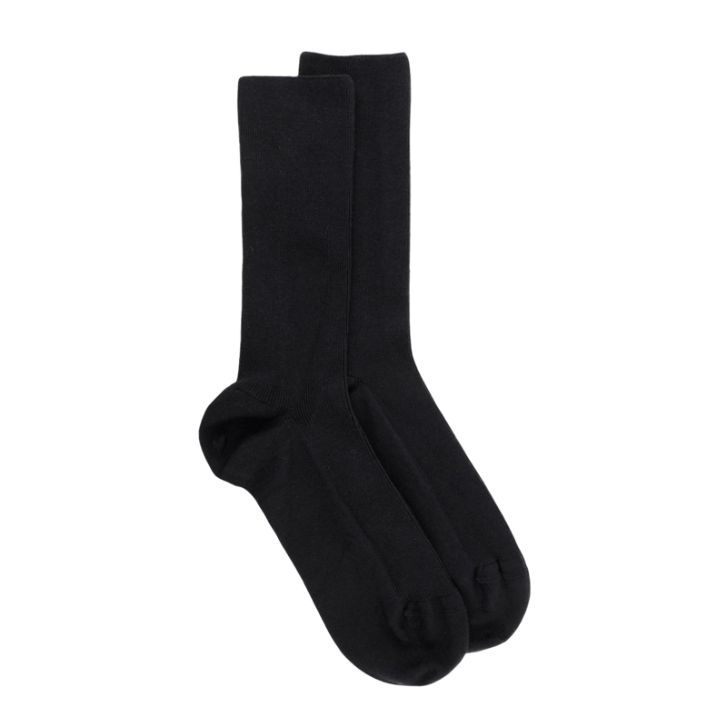 Chaussettes sans bord élastique en coton égyptien - Spécial jambes sensibles - Noir | Doré Doré