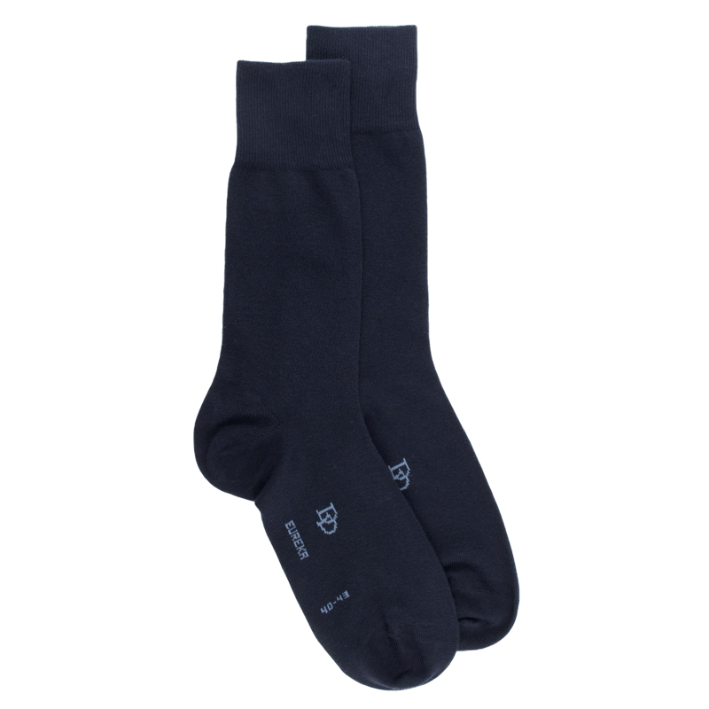 Chaussettes homme Eureka en coton égyptien - Bleu foncé | Doré Doré