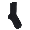 Chaussettes homme jambe sensible sans bord élastique en fil d'Ecosse - Noir