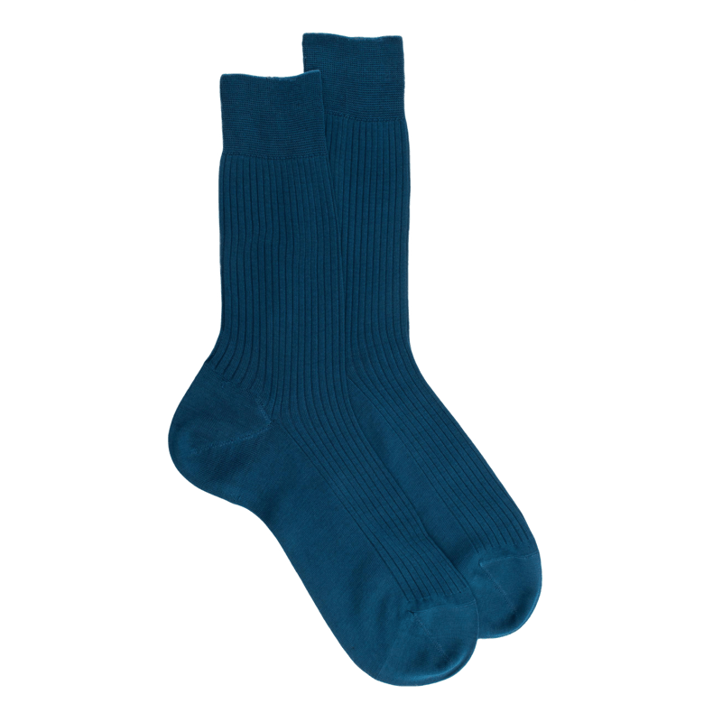 Chaussettes Dore Dore bleu naval à fines côtes