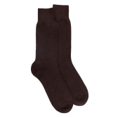 Chaussettes homme en laine et cachemire - Marron Chocolat | Doré Doré