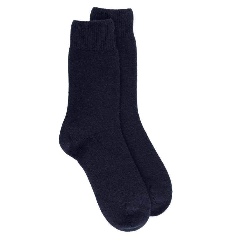 Chaussettes femme Douceur en laine mérinos et cachemire - Bleu marine foncé | Doré Doré