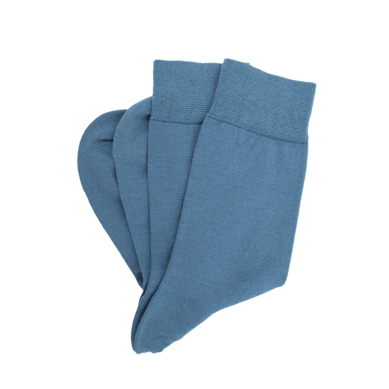 Chaussettes femme en laine et coton  - Bleu Macadam | Doré Doré