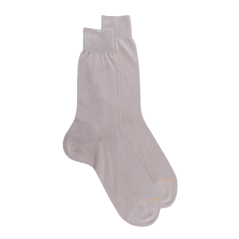 Chaussettes homme fines 100% fil d'Écosse - Gris Métal | Doré Doré