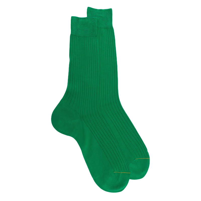 Chaussettes homme luxe en pur fil d'écosse extra fin - Vert | Doré Doré