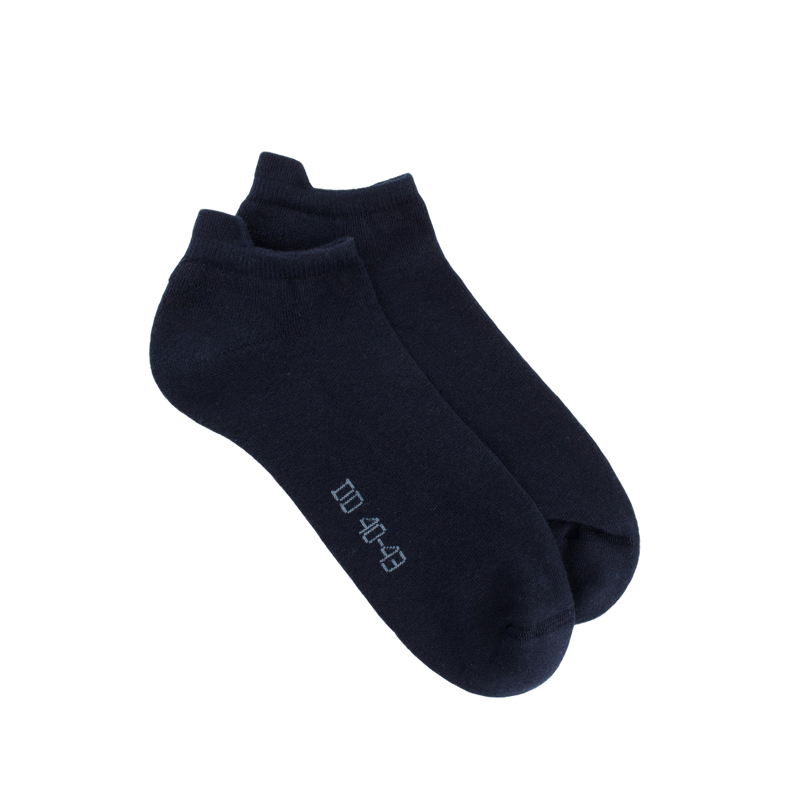 Socquettes sport homme en coton à bouclettes - Bleu foncé | Doré Doré