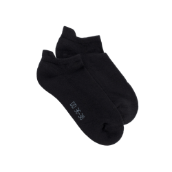 Socquettes femme en coton bouclette - Noir | Doré Doré
