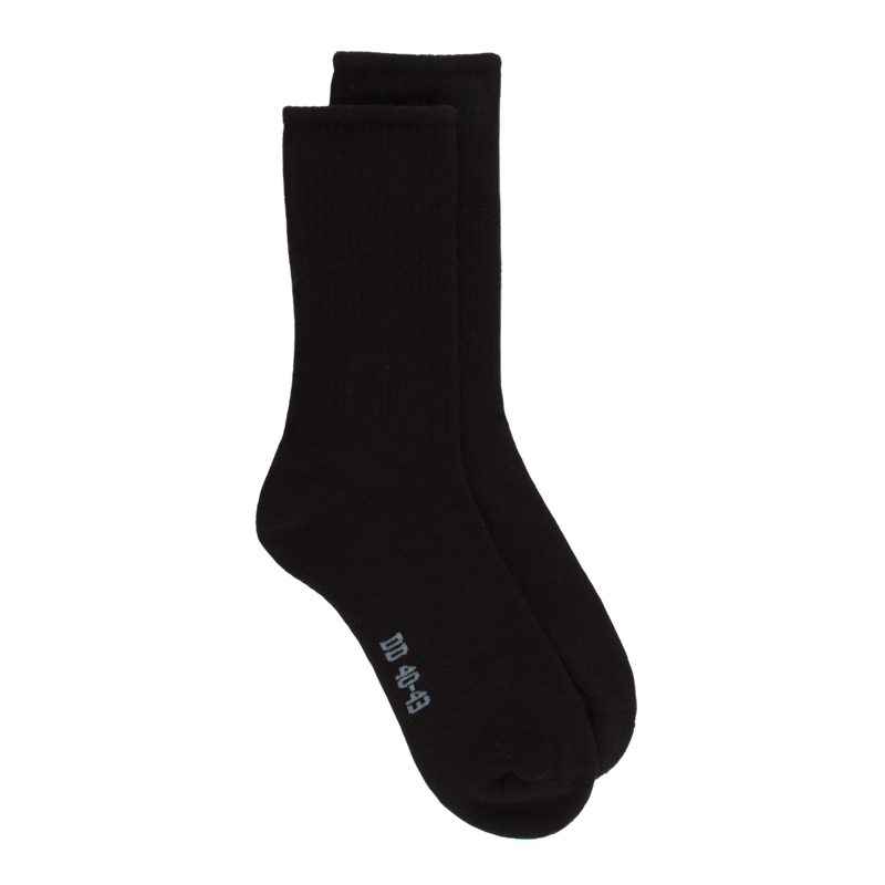 Chaussette à côtes en coton mélangé, semelle bouclette - Noir | Doré Doré