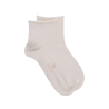 Socquettes avec bord roulé en coton égyptien - Ecru