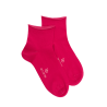 Socquettes avec bord roulé en coton égyptien - Rouge Cerise | Doré Doré