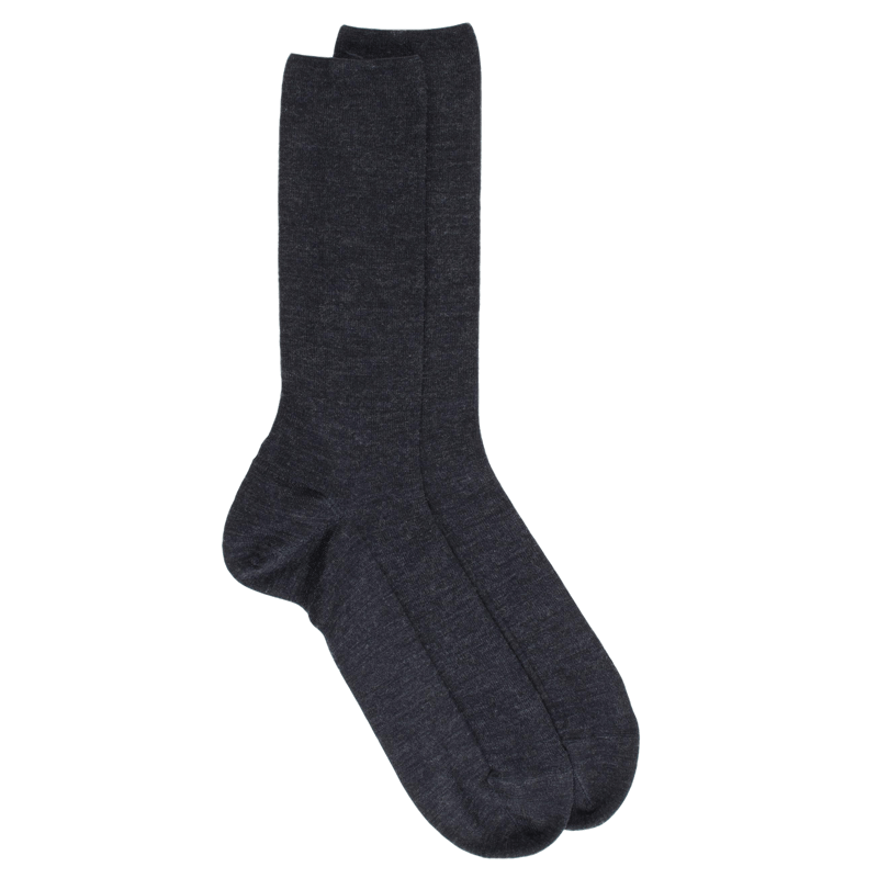 Chaussettes homme spéciales jambes sensibles sans bord élastique en laine - Gris | Doré Doré