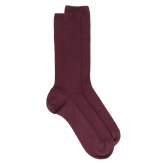 Chaussettes homme spéciales jambes sensibles sans bord élastique en laine - Aubergine | Doré Doré