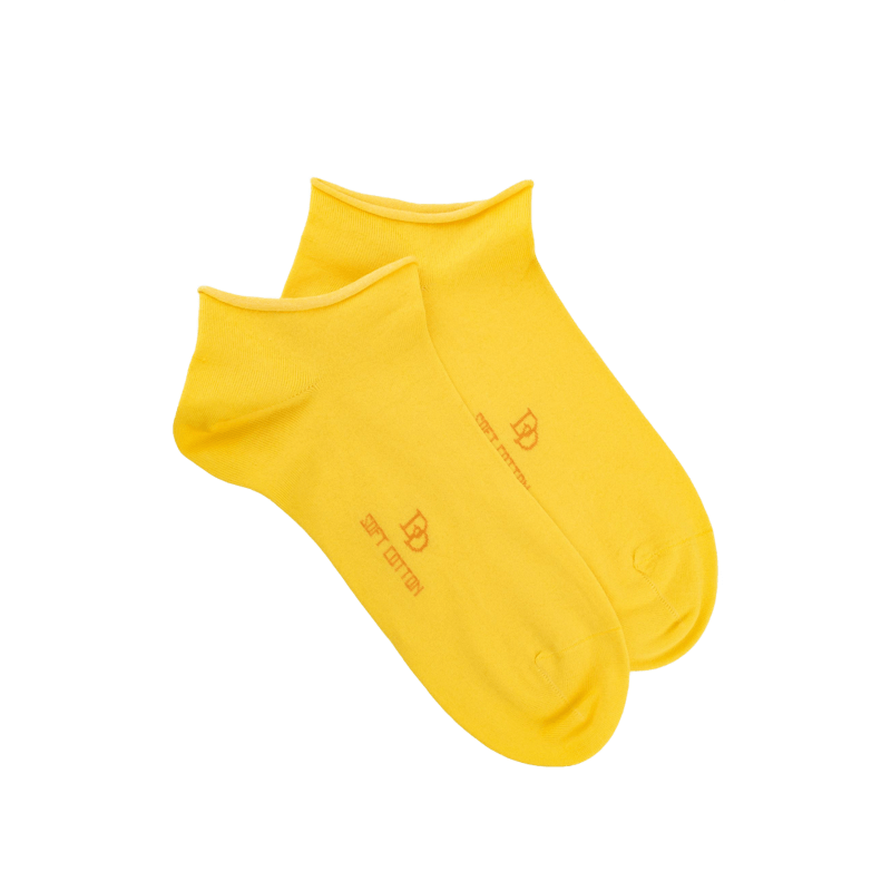 Socquettes femme et fines en coton égyptien - Jaune | Doré Doré